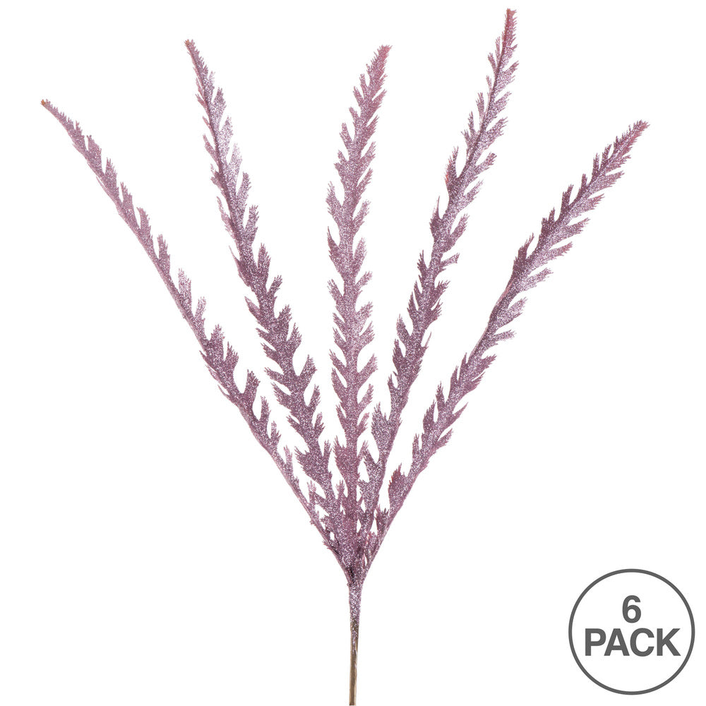 Vickerman 22" Mauve Soap Plant Glitter Artificial Christmas Spray. Includes 6 sprays per pack.