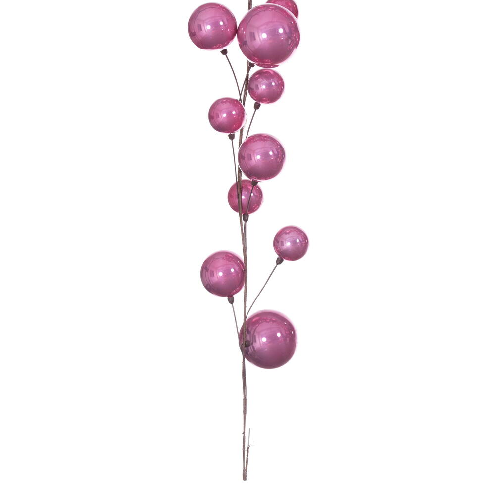 Vickerman 10' Pink Pearl Branch Ball Wire Garland.