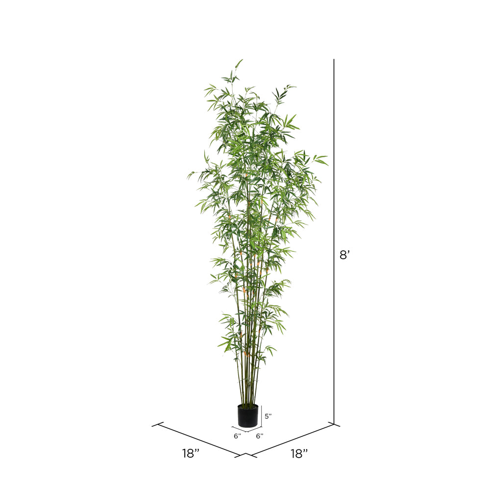 Vickerman 8' Artificial Potted Mini Bamboo Tree.