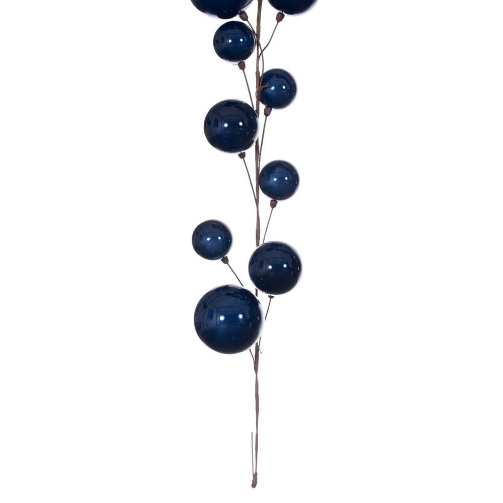 Vickerman 10' Midnight Blue Pearl Branch Ball Wire Garland.