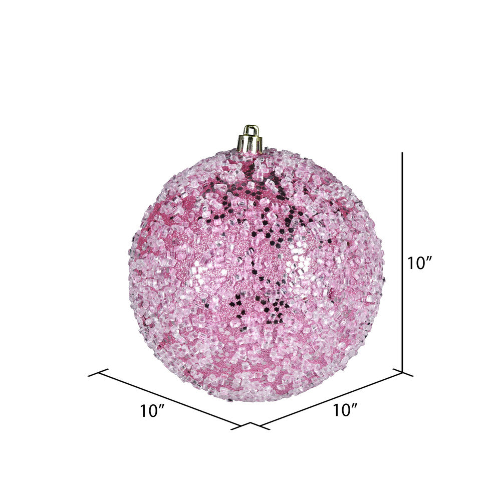 Vickerman 10" Pink Glitter Hail Ball Ornament
