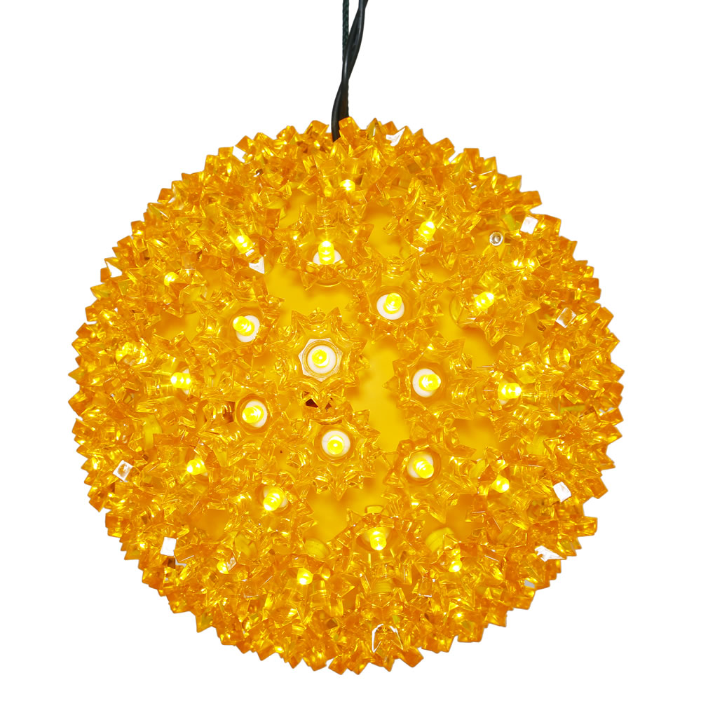 Vickerman 6" Starlight Sphere Christmas Ornament with Gold Wide Angle LED Lights