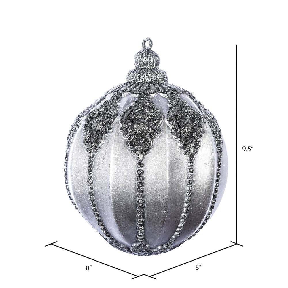 Vickerman 9.5" Gunmetal Antique Embossed Ball Ornament