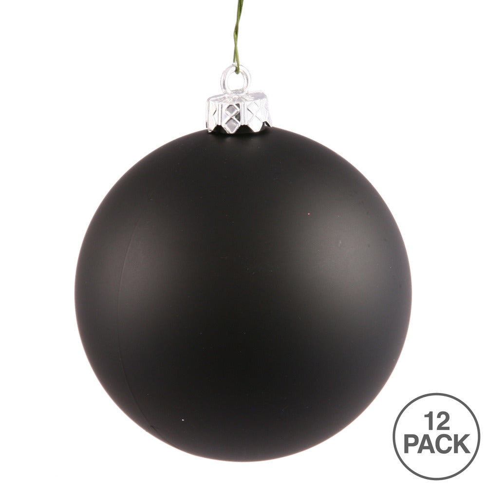 Vickerman 2.75" Black Matte Ball Ornament 12 per Bag