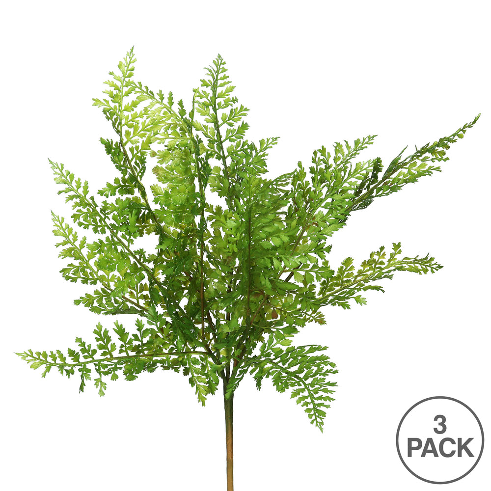 Vickerman 18" Artificial Green Fern Stem Set of 3