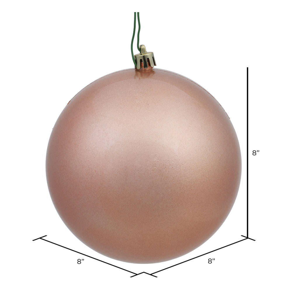 Vickerman 8" Rose Gold Candy Ball Ornament