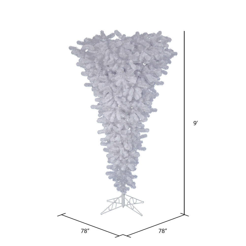 Vickerman 9' White Upside Down Artificial Christmas Tree Unlit