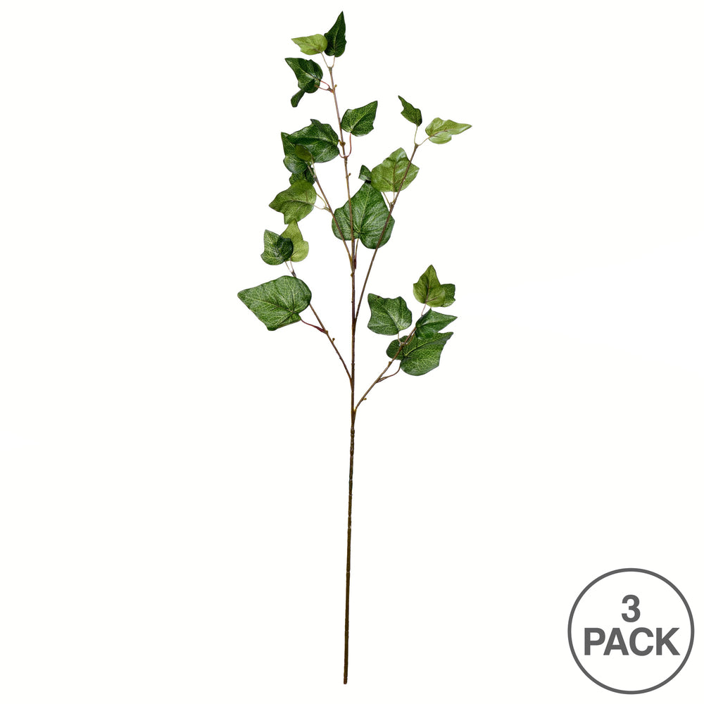 Vickerman 32" Artificial Green Ivy Spray. Includes 3 sprays per pack.