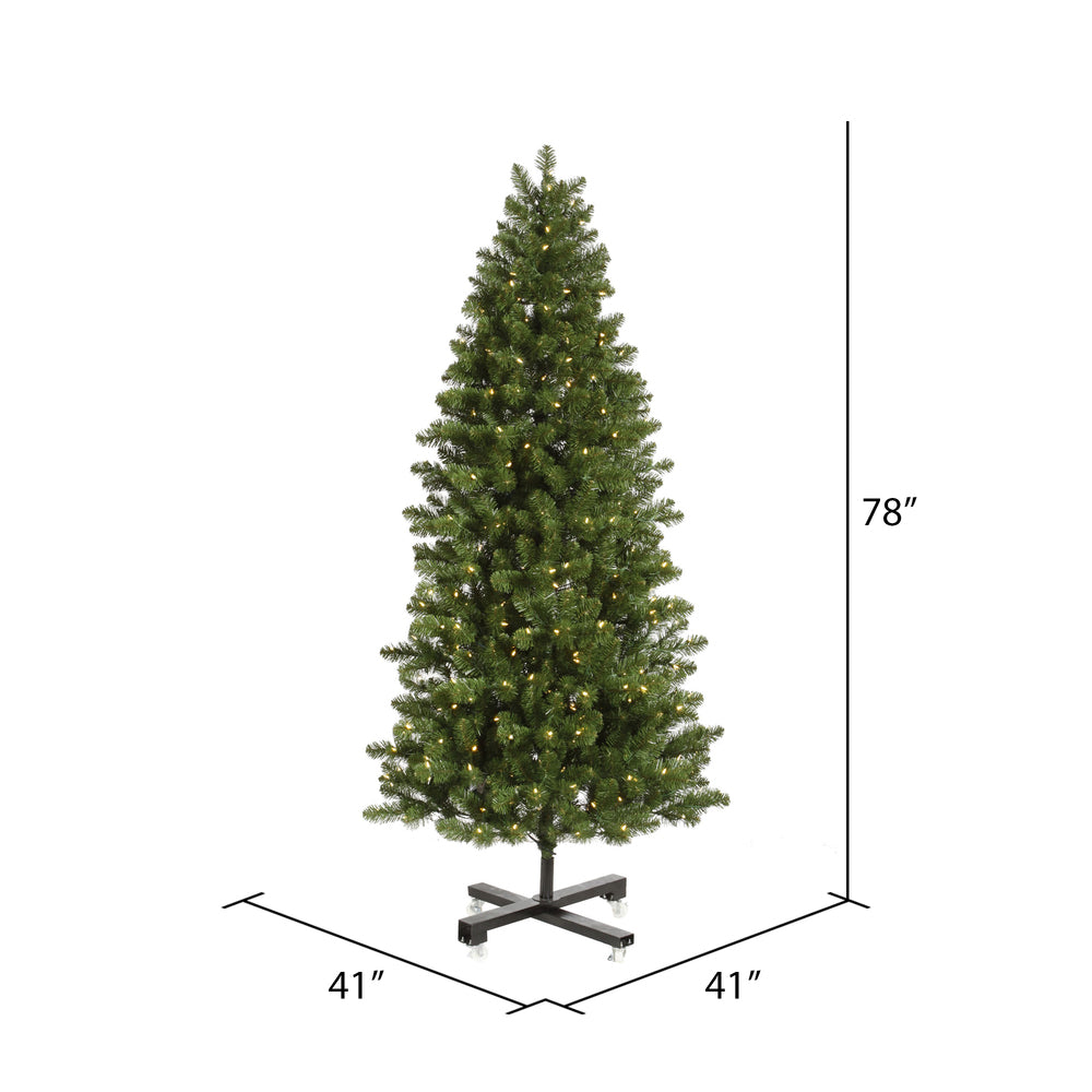 Vickerman 6.5' Grand Teton Slim Artificial Christmas Tree Clear Dura-lit Lights