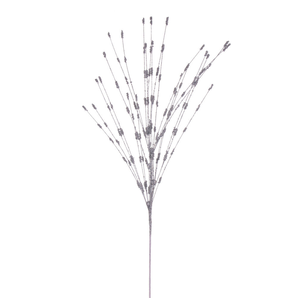 Vickerman 36" Silver Berry Glitter Spray 6 per bag.