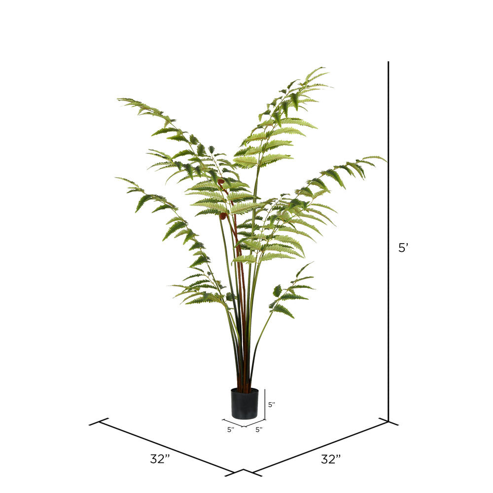 Vickerman 5' Artificial Potted Leather Fern.