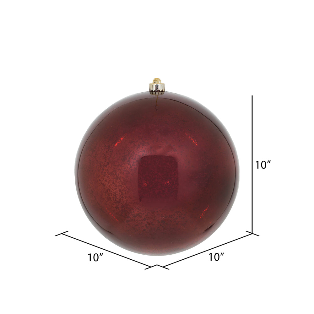 Vickerman 10" Burgundy Shiny Mercury Ball Ornament