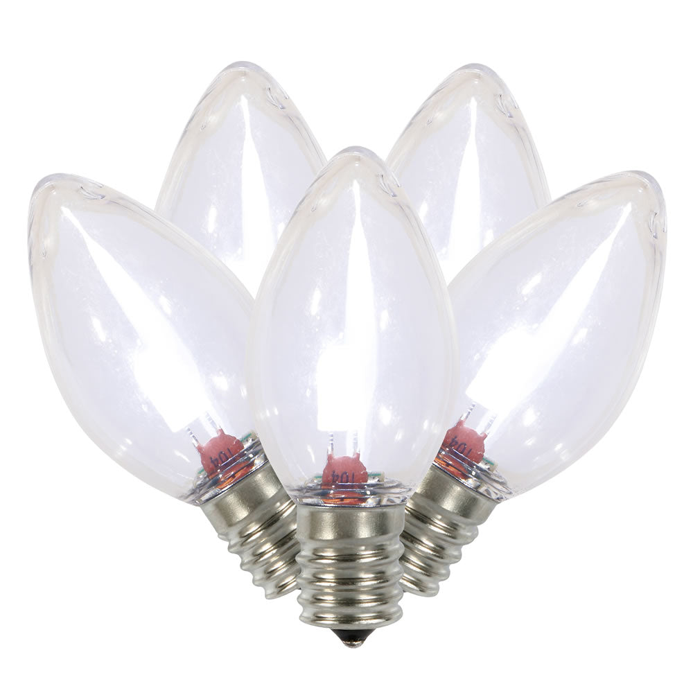 Vickerman C7 Transparent Plastic LED Cool White Dimmable Bulb 25 per bag