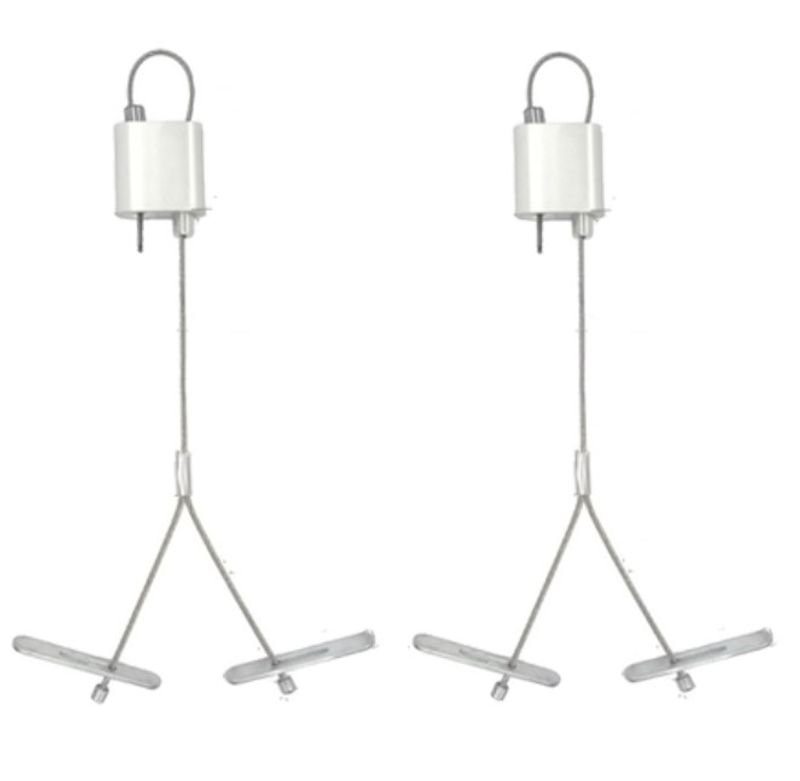 Westgate Adj. 10Ft 1/16In Double Suspension Cable With Y Toggle Ends, Loop Gripper On Top, Commercial Indoor Lighting