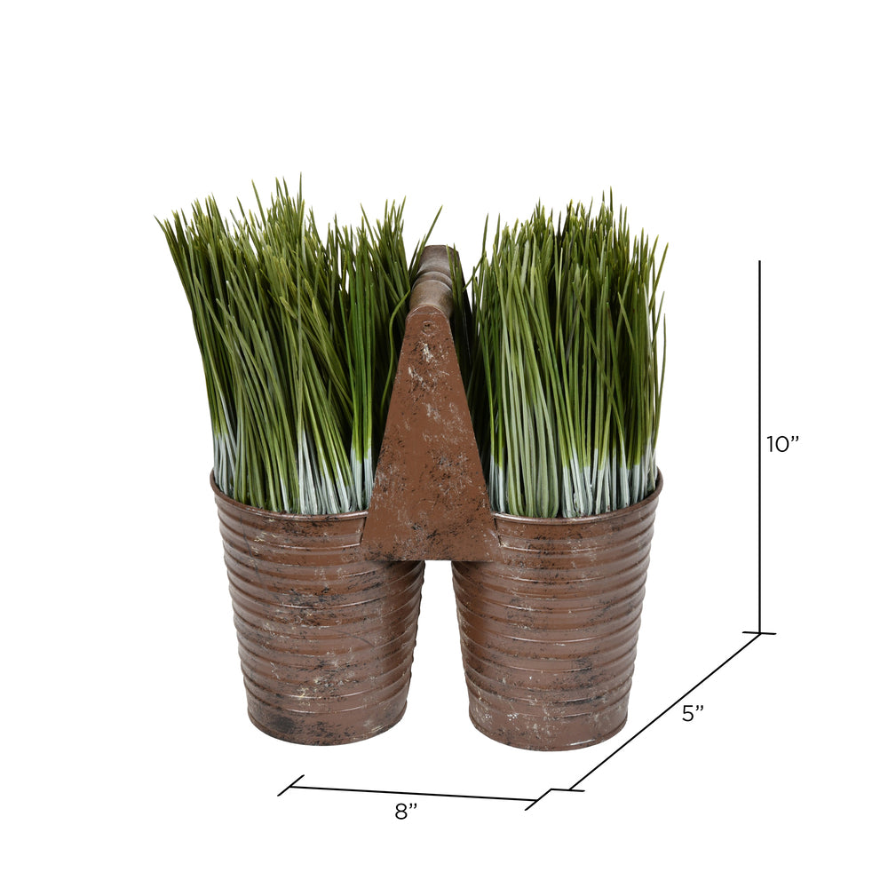 Vickerman 10" Artificial Potted Grass.