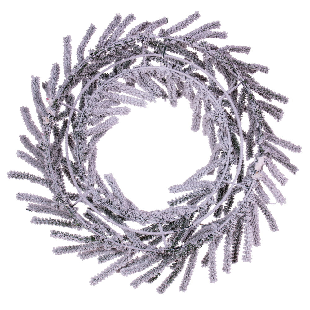 Vickerman 30" Flocked Pistol Unlit Pine Wreath.