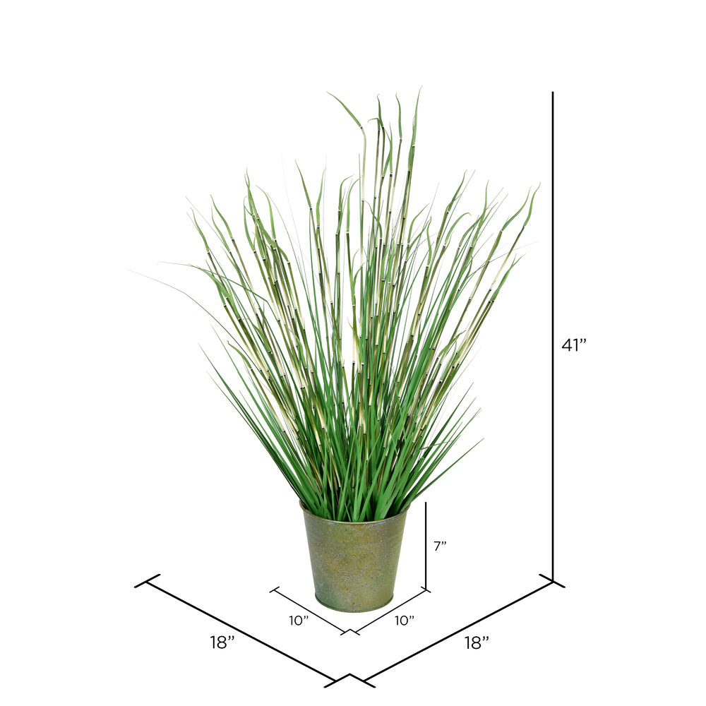 Vickerman 41" Artificial Potted Green Reed Grass.