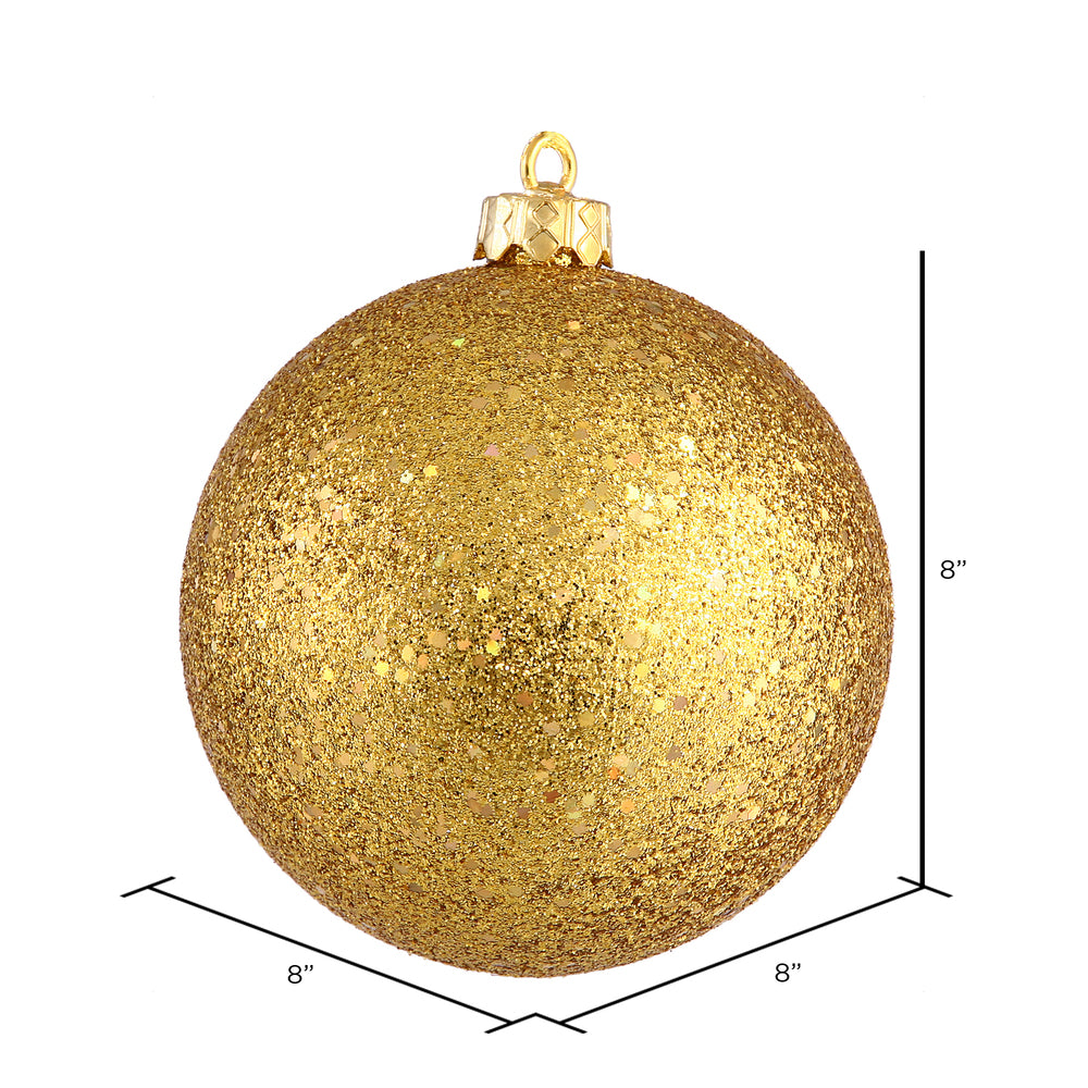 Vickerman 8" Antique Gold Sequin Ball Ornament
