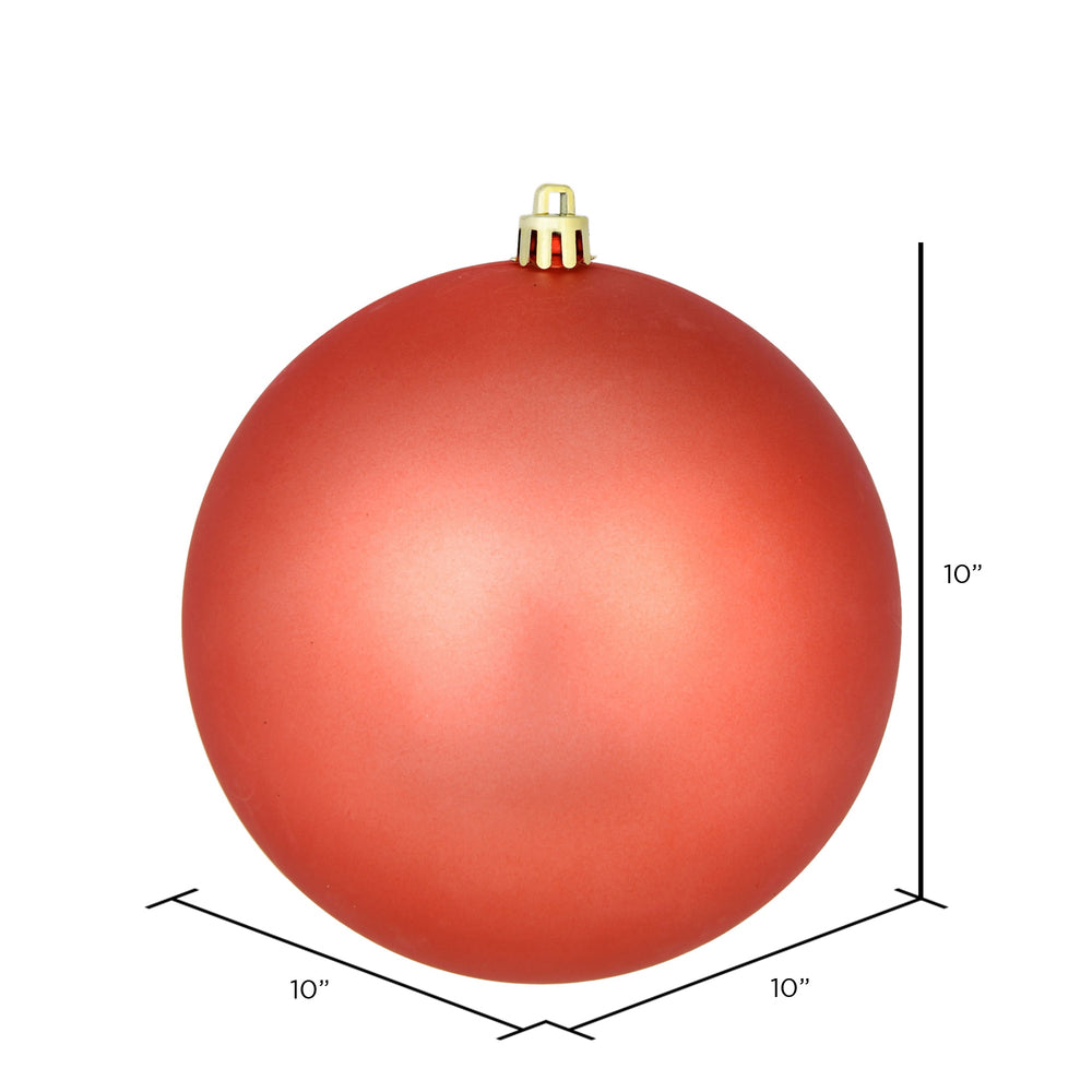 Vickerman 10" Coral Matte Ball Ornament