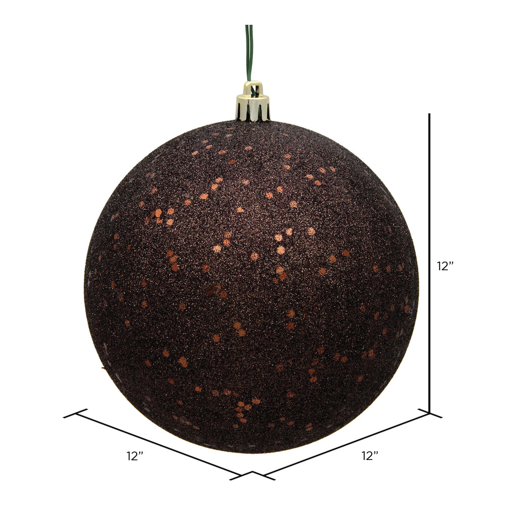Vickerman 12" Chocolate Sequin Ball Ornament