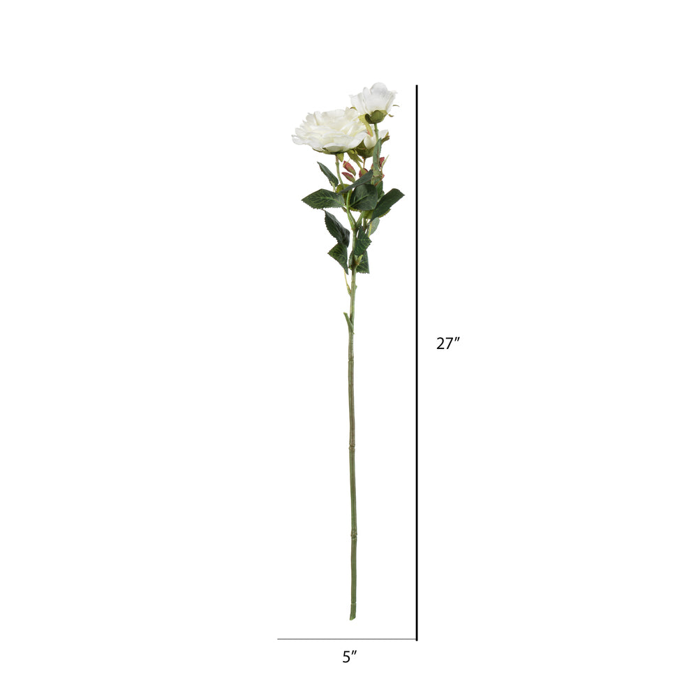 Vickerman 27" Artificial White Rose Stem Set of 3