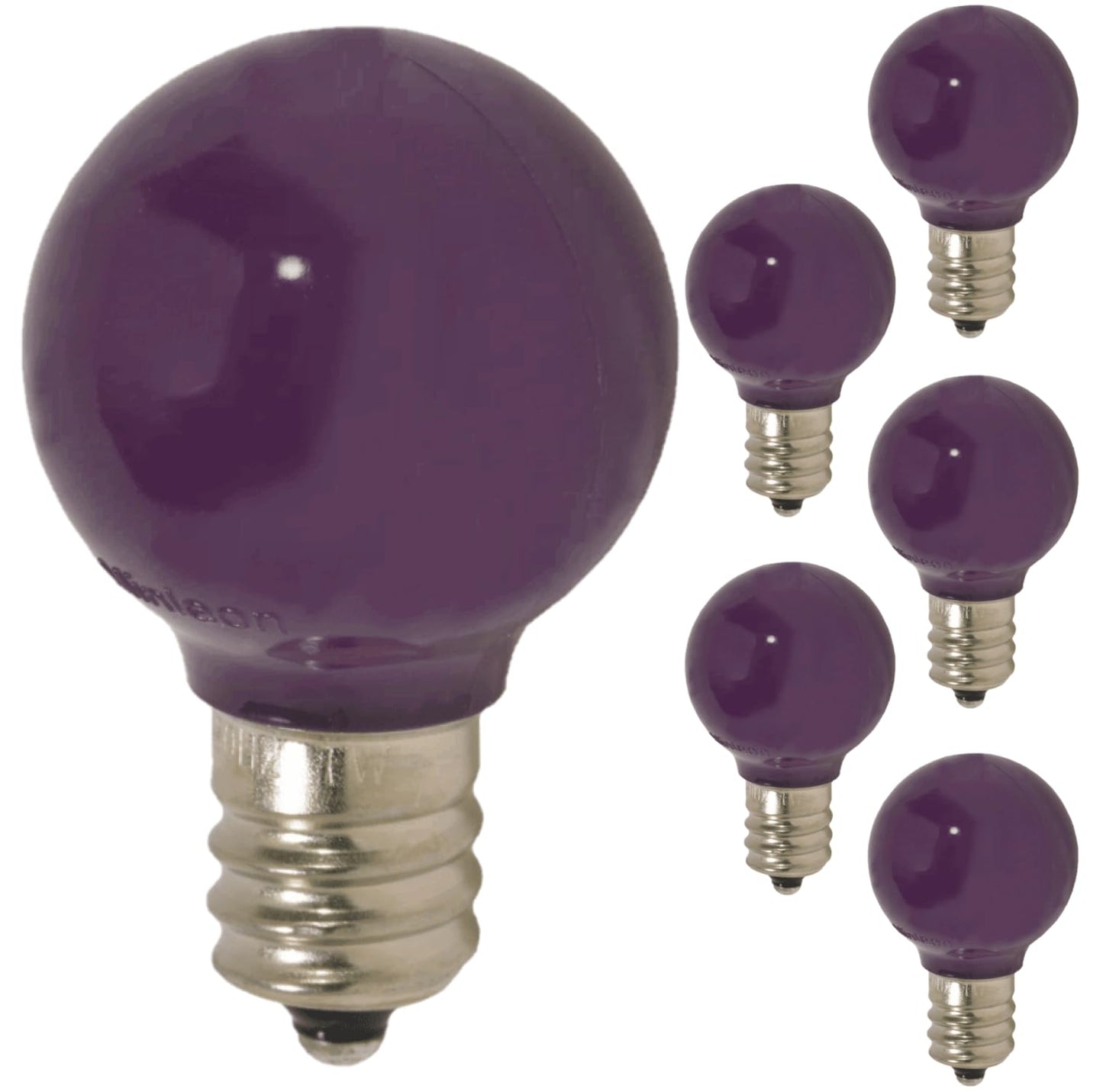 Damar- G9 LED Bulb Twinkle Solid Purple 0.6W-0.96W E12 Candelabra Base 100-130V Pack of 6- Small Globe Mood Colored Lighting for Party Christmas Home Decoration