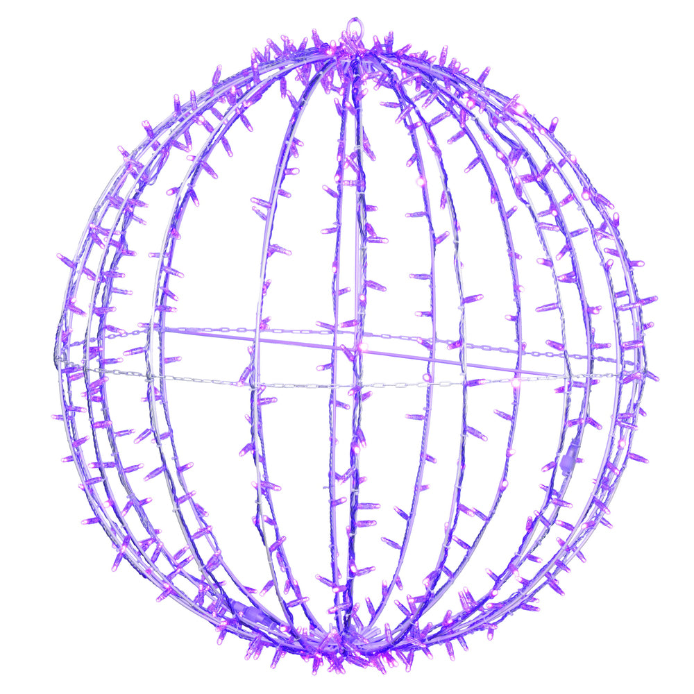 Vickerman 480Lt x 40" Fold Flat Purple Led Twinkle Jumbo Hanging Sphere.