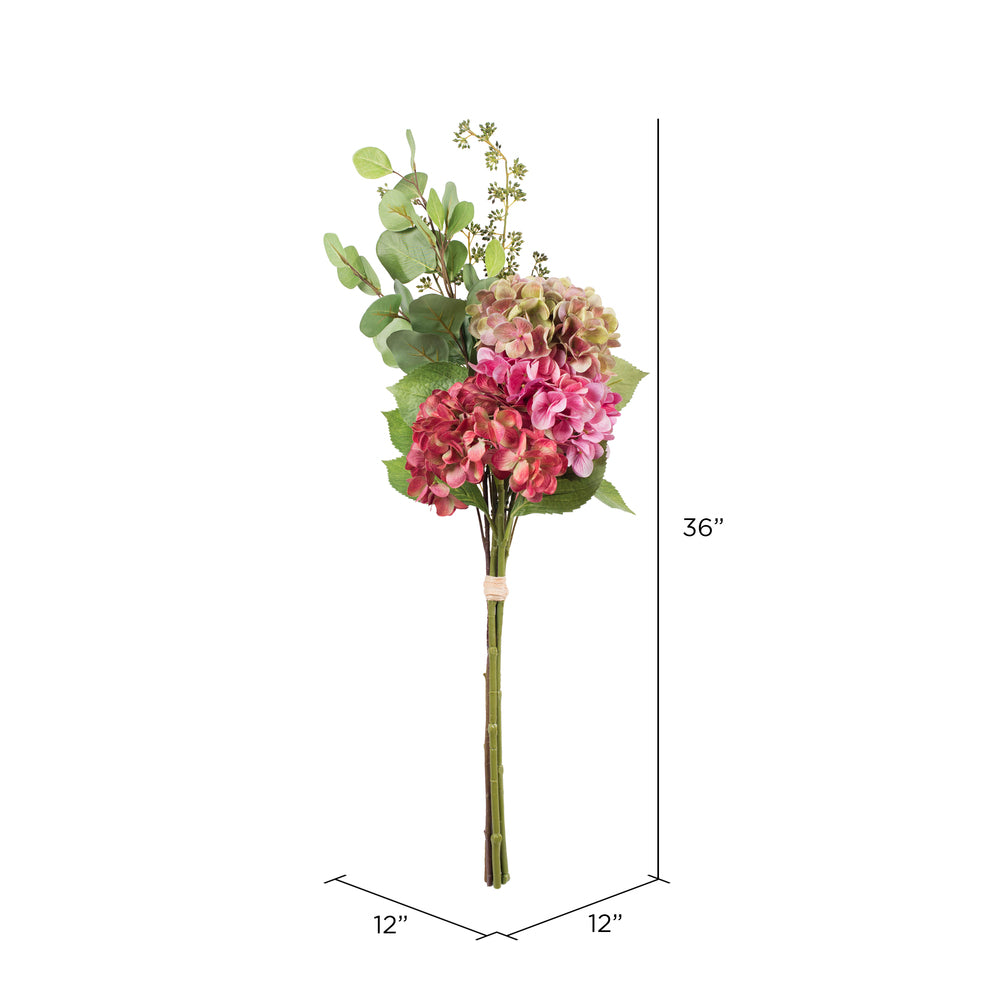Vickerman 36" Artificial Dusty Mauve Hydrangea Bundle Bouquet.