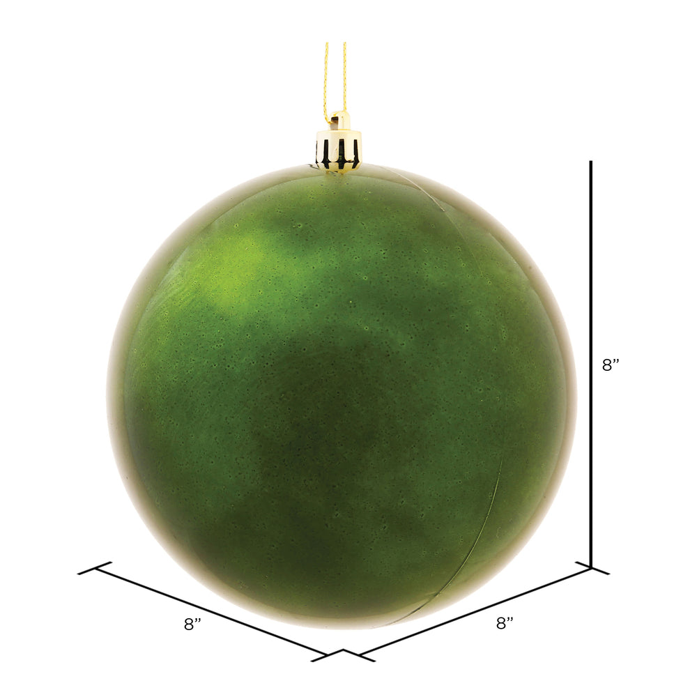 Vickerman 8" Moss Green Shiny Ball Ornament