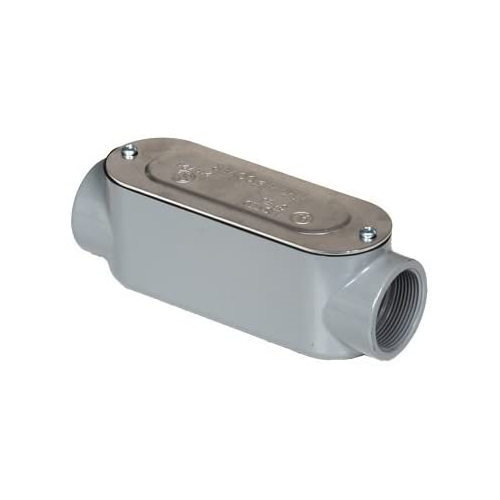 Westgate Threaded Conduit Body, Type C + Cover & Gasket, 1/2", Electrical Products, Gray Finish