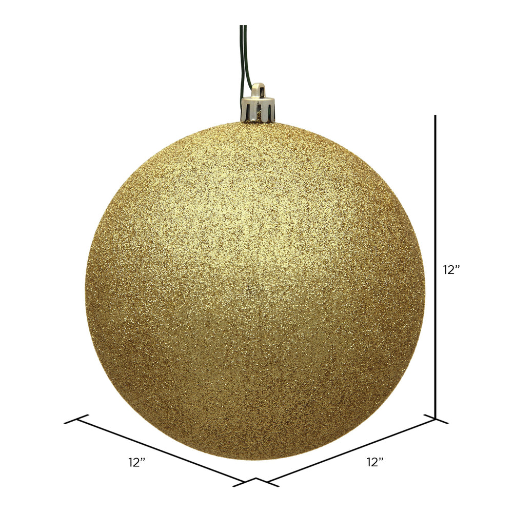 Vickerman 12" Gold Glitter Ball Ornament