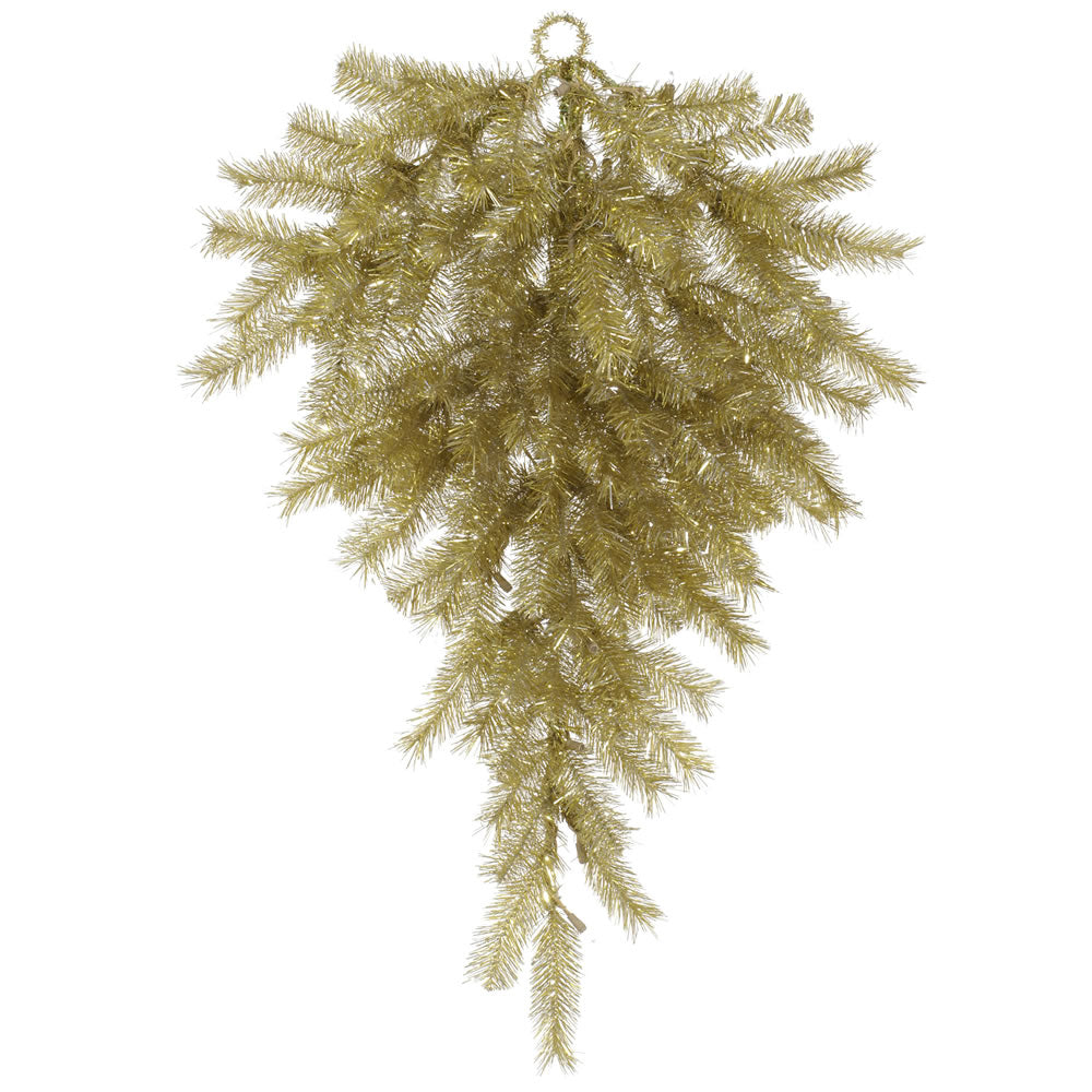 Vickerman 36"Gold and Silver Tinsel Artificial Christmas Teardrop Unlit