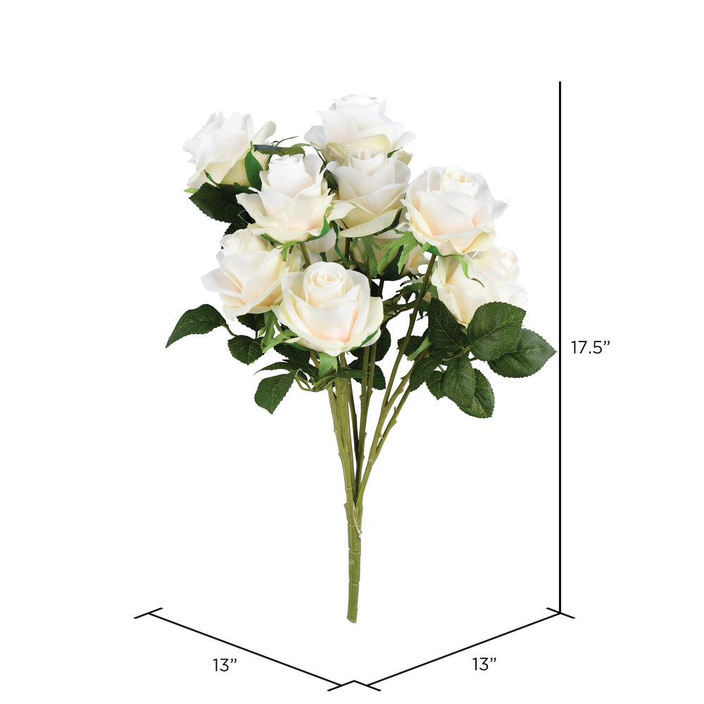 Vickerman 17.5" Artificial White Rose Bush.