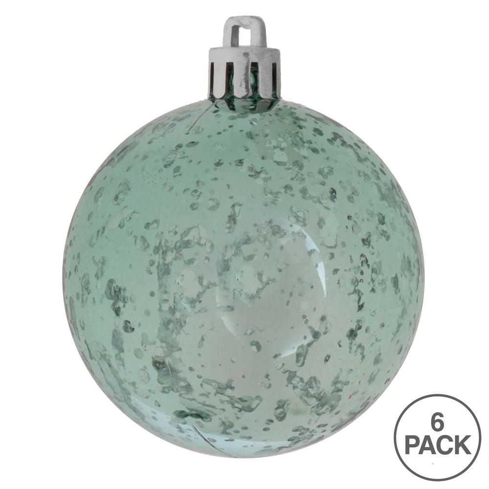 Vickerman 4" Sea Foam Shiny Mercury Ball Ornament 6 per Bag