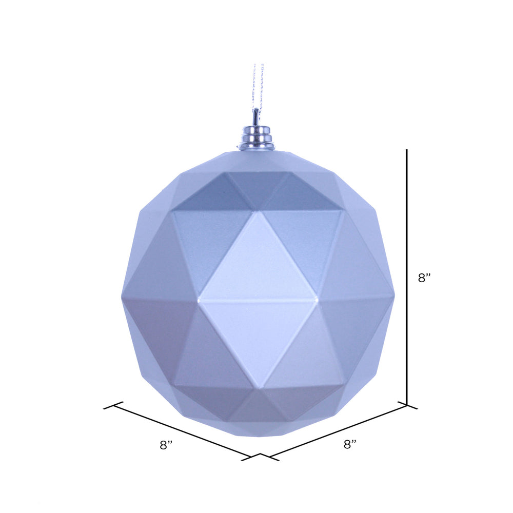 Vickerman 8" Silver Matte Geometric Ball Ornament