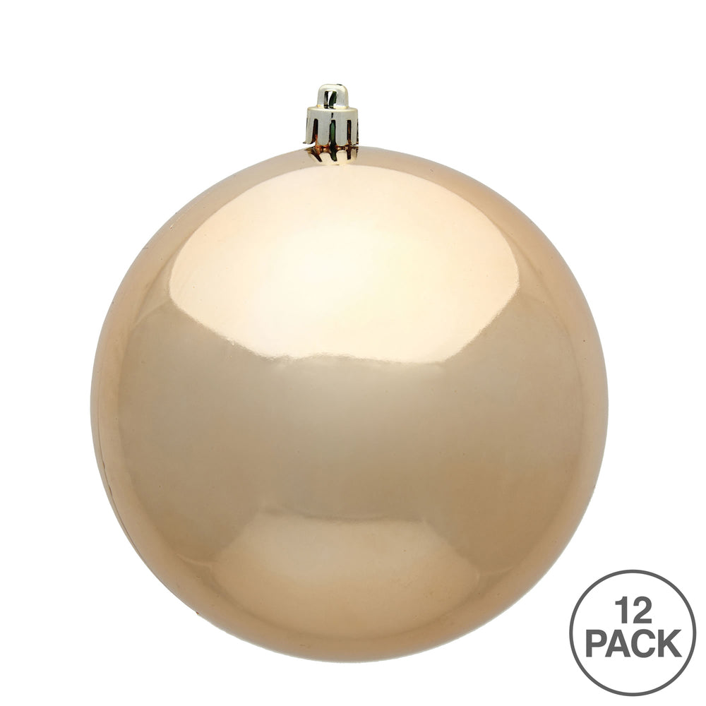 Vickerman 3" Café Latte Shiny Ball Ornament 12 per Bag