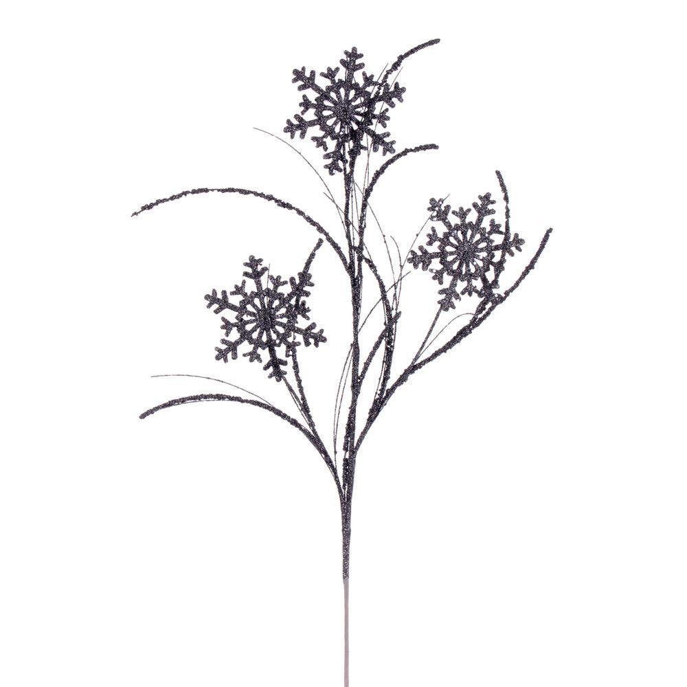 Vickerman 31" Pewter Snowflake Glitter Spray 6 per bag.
