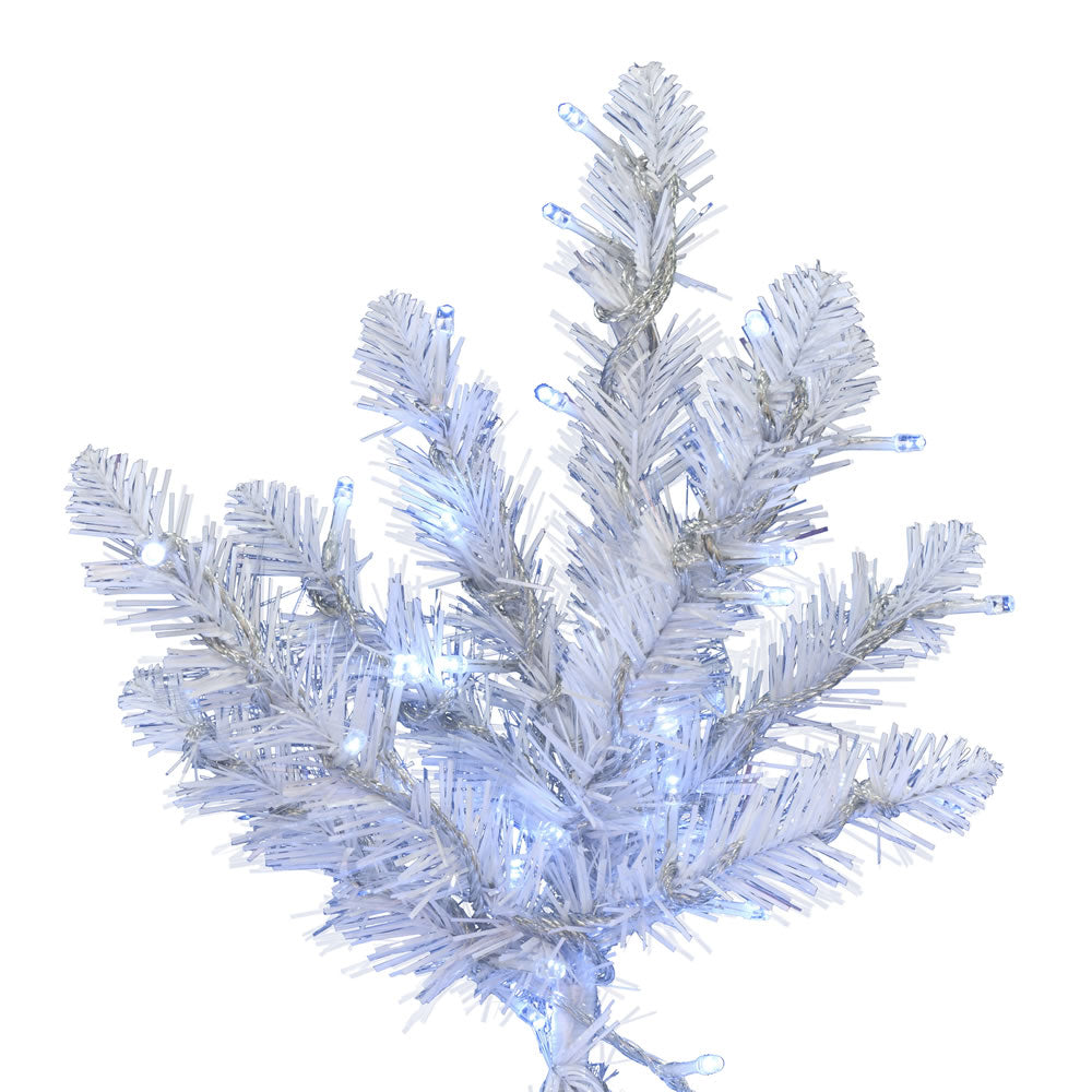 Vickerman 4.5' x 33" Shiny White Spruce Artificial Christmas Tree Pure White Low Voltage Wide Angle LED Lights