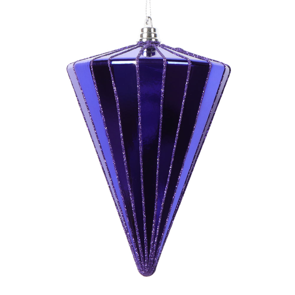 Vickerman 6" Shiny Purple Cone Ornament 3 per bag.