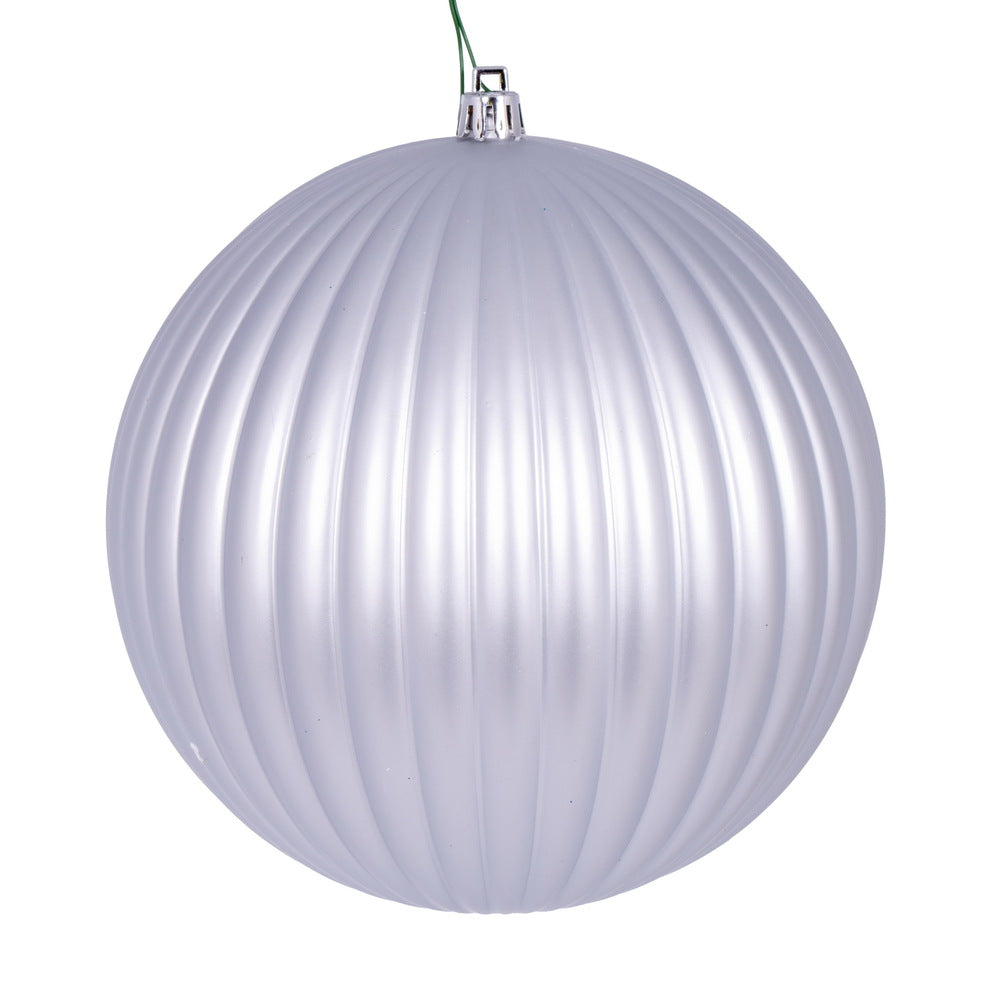 Vickerman 6" Silver Matte Lined Ball Ornament 4 per Bag.