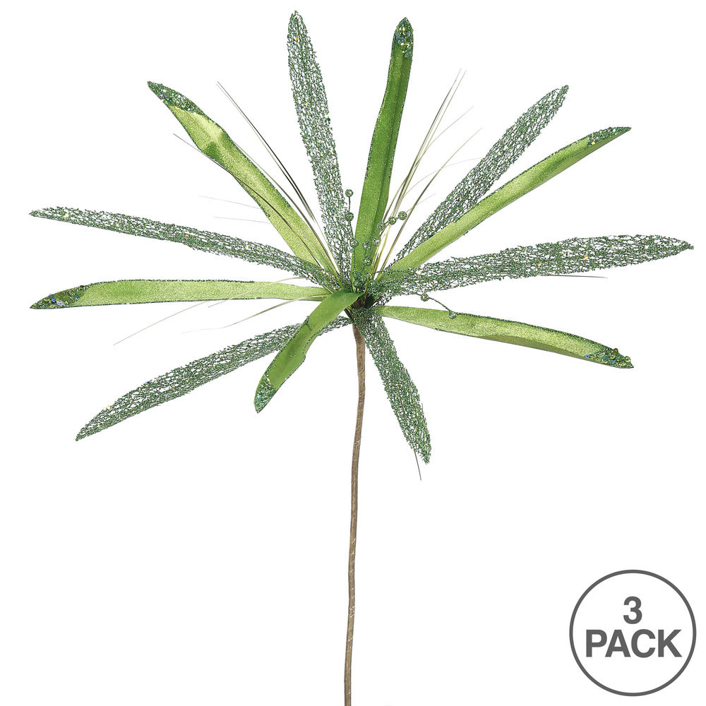 Vickerman 24" Lime Velvet Papyrus Artificial Christmas Pick 3 per Bag