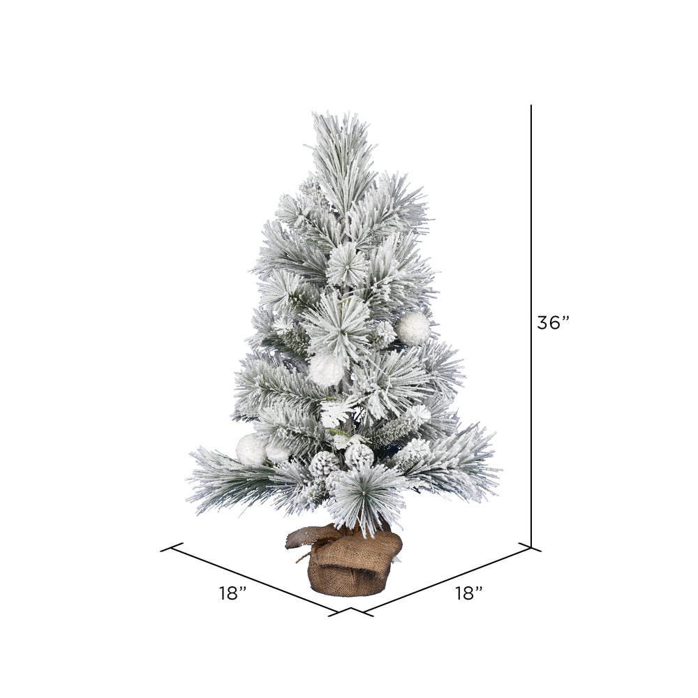 Vickerman 36" Frosted Beacon Pine Artificial Christmas Tree Unlit