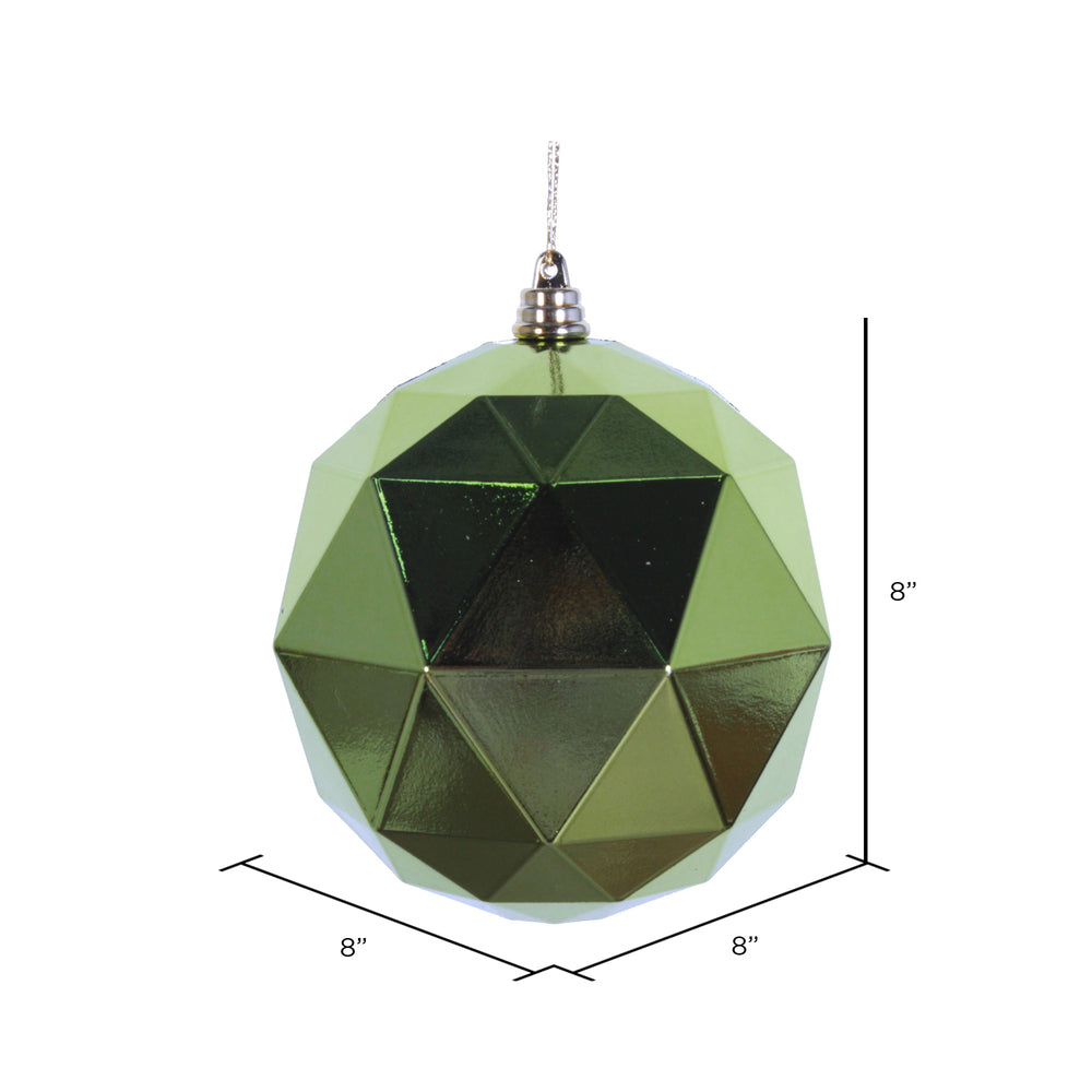 Vickerman 8" Lime Shiny Geometric Ball Ornament