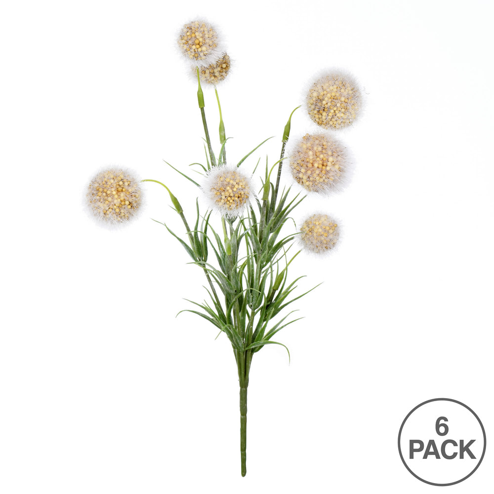 Vickerman 12" Artificial Yellow Pom Pom Bush Assortment 6 per Bag