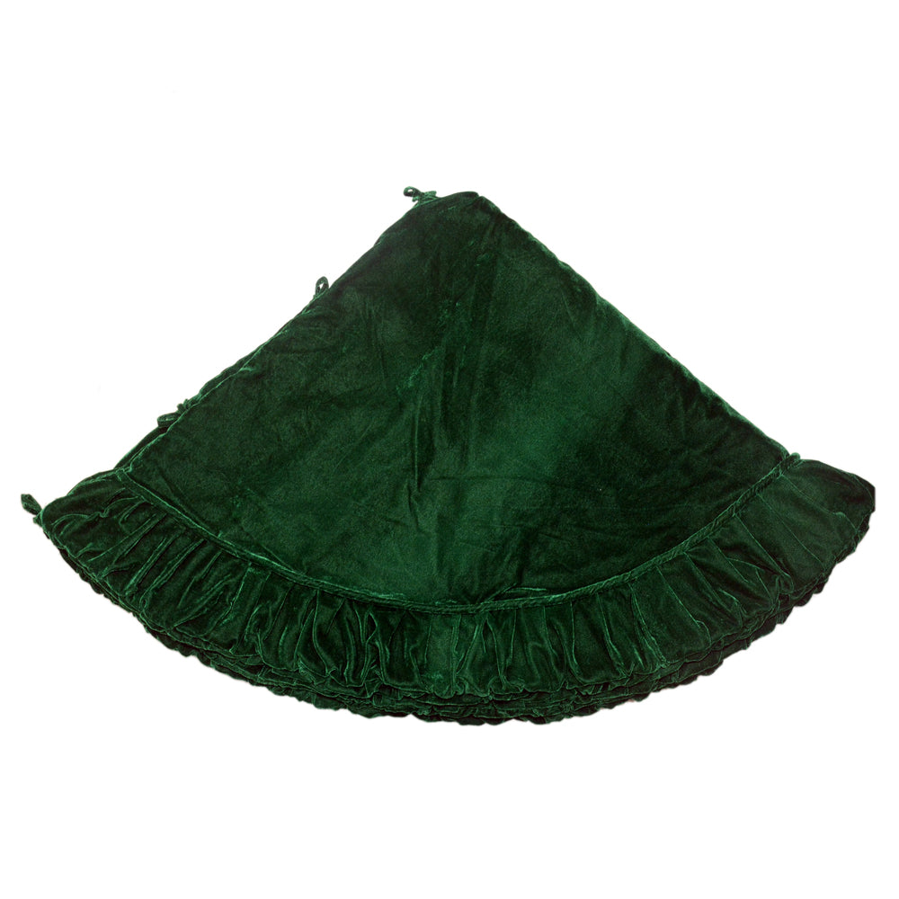 Vickerman 60" plush Emerald Green velvet Christmas tree skirt