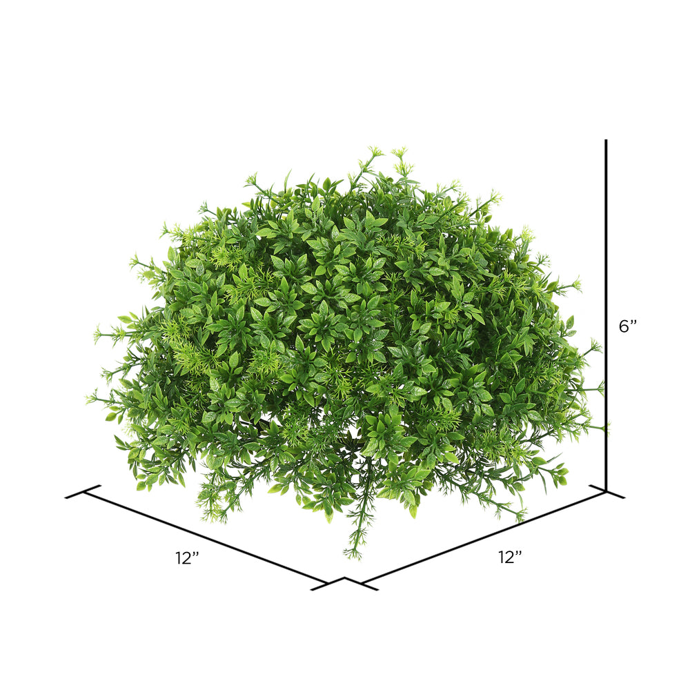 Vickerman 11" Artificial Green Mixed Greenery Half Ball.
