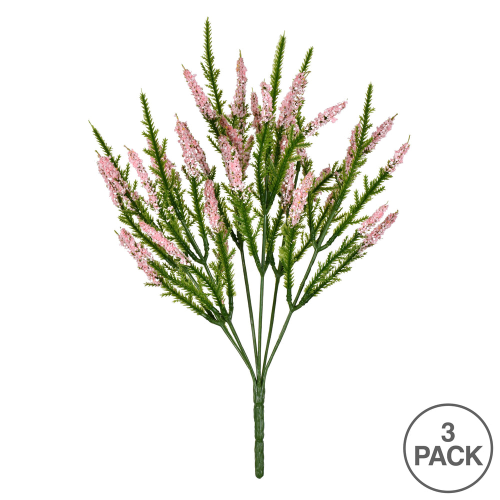 Vickerman 13" Artificial Pink Blazing Star Bush Pack of 3.