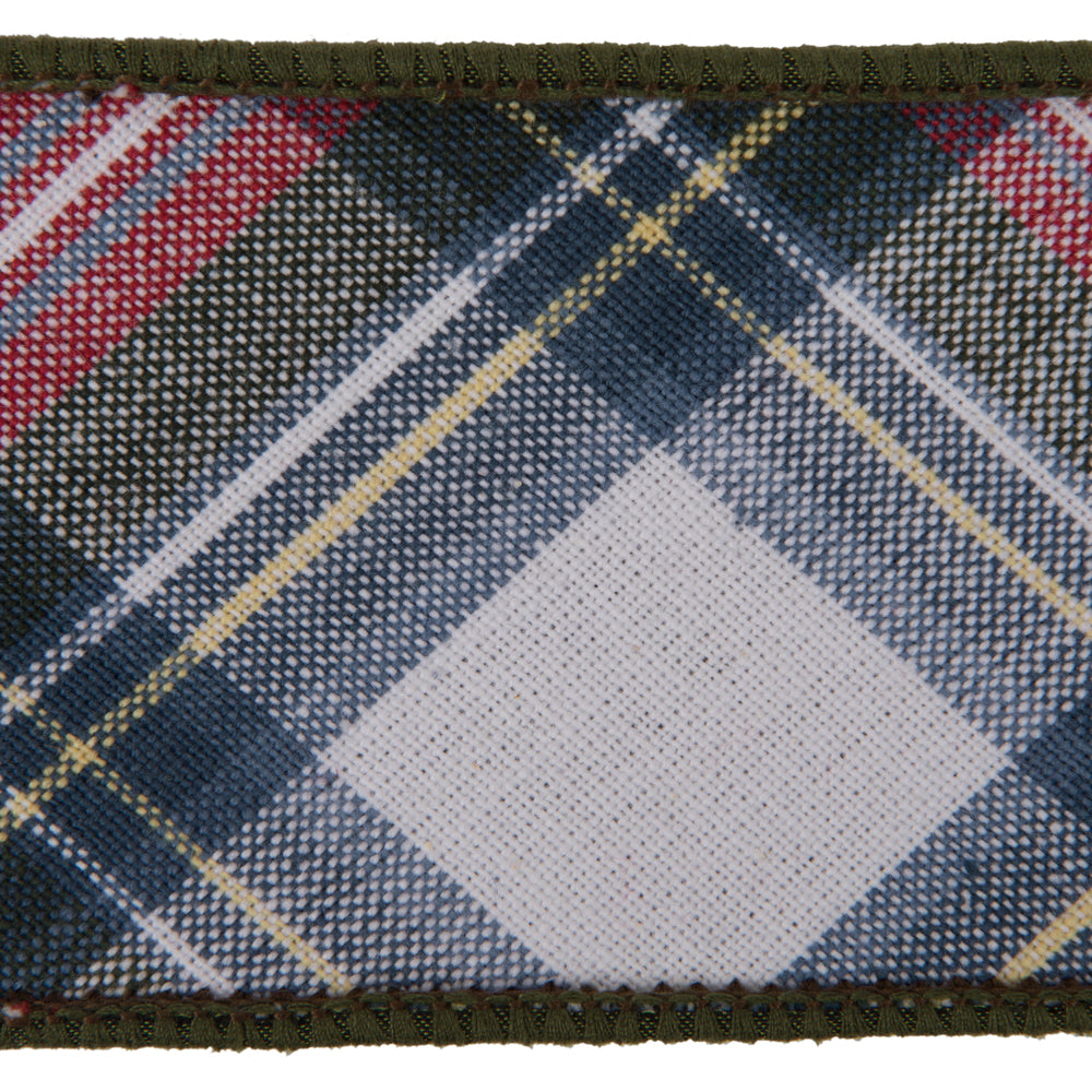 Vickerman 2.5" x 5 Yards Multi Cotton Plaid Taffetta Back Double Fused Ribbon.