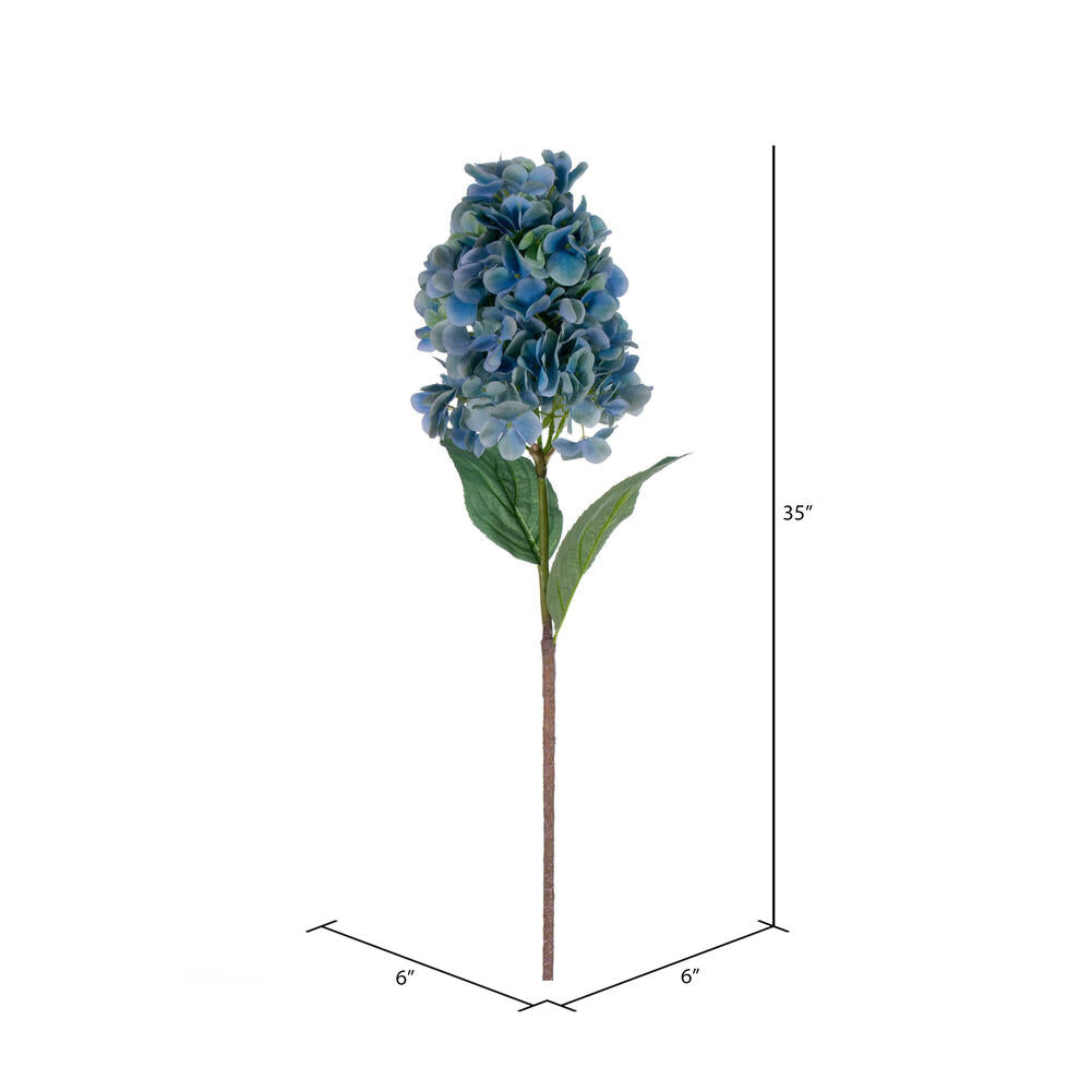 Vickerman 34" Artificial Aqua Blue Cone Hydrangea Spray. 2 Stems In A Bag.