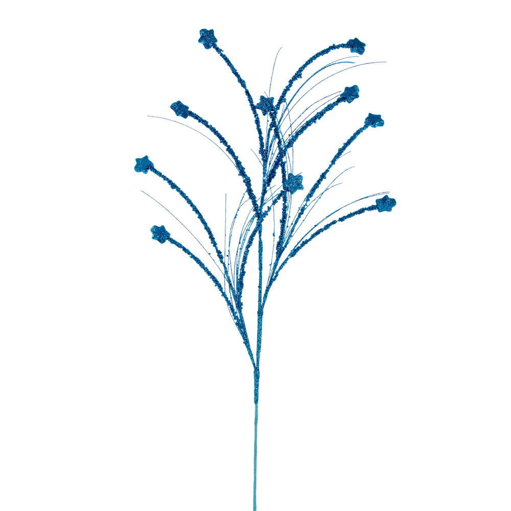 Vickerman 36" Turquoise Mini Star Glitter Spray 6 per bag.